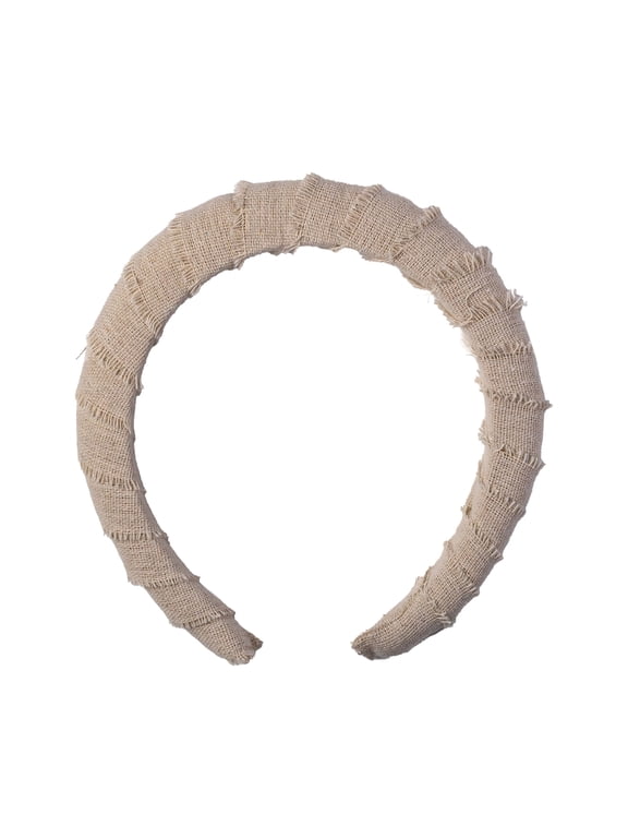 by Mindy Linen Raw Edge Headband, Light Taupe, 1PC
