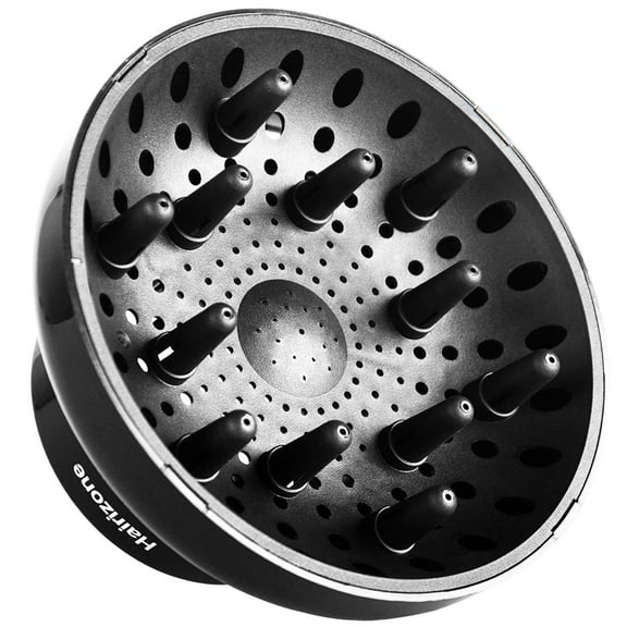 Hairizone Universal Hair Diffuser Adaptable for Blow Dryers with D-1.7-Inch to 2.6-Inch for Curly or Wavy Hair, Shiny Black E22