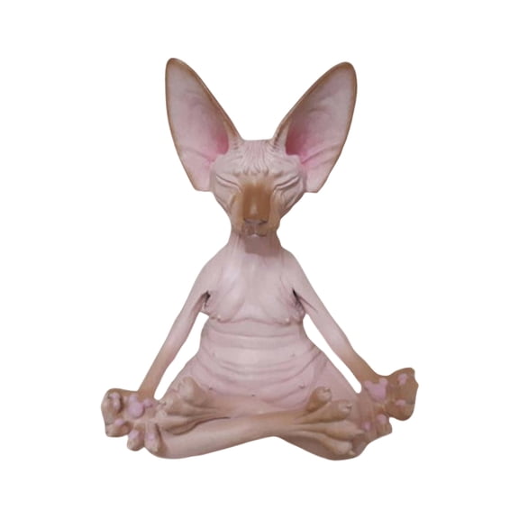 Hairless Cat Meditation Ornament, Yoga-Inspired Tabletop Decor, Zen Home Accent, Mindful Living Decoration