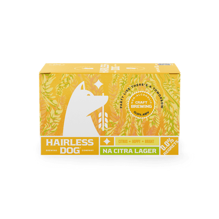 Hairless Dog Brewing Non-Alcoholic Citra Lager 6 Pack