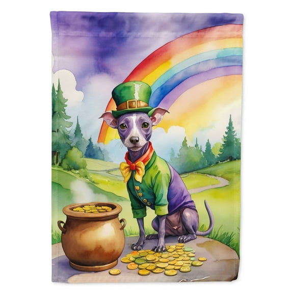 Hairless Terrier St Patrick's Day Garden Flag 11.25 in x 15.5 in