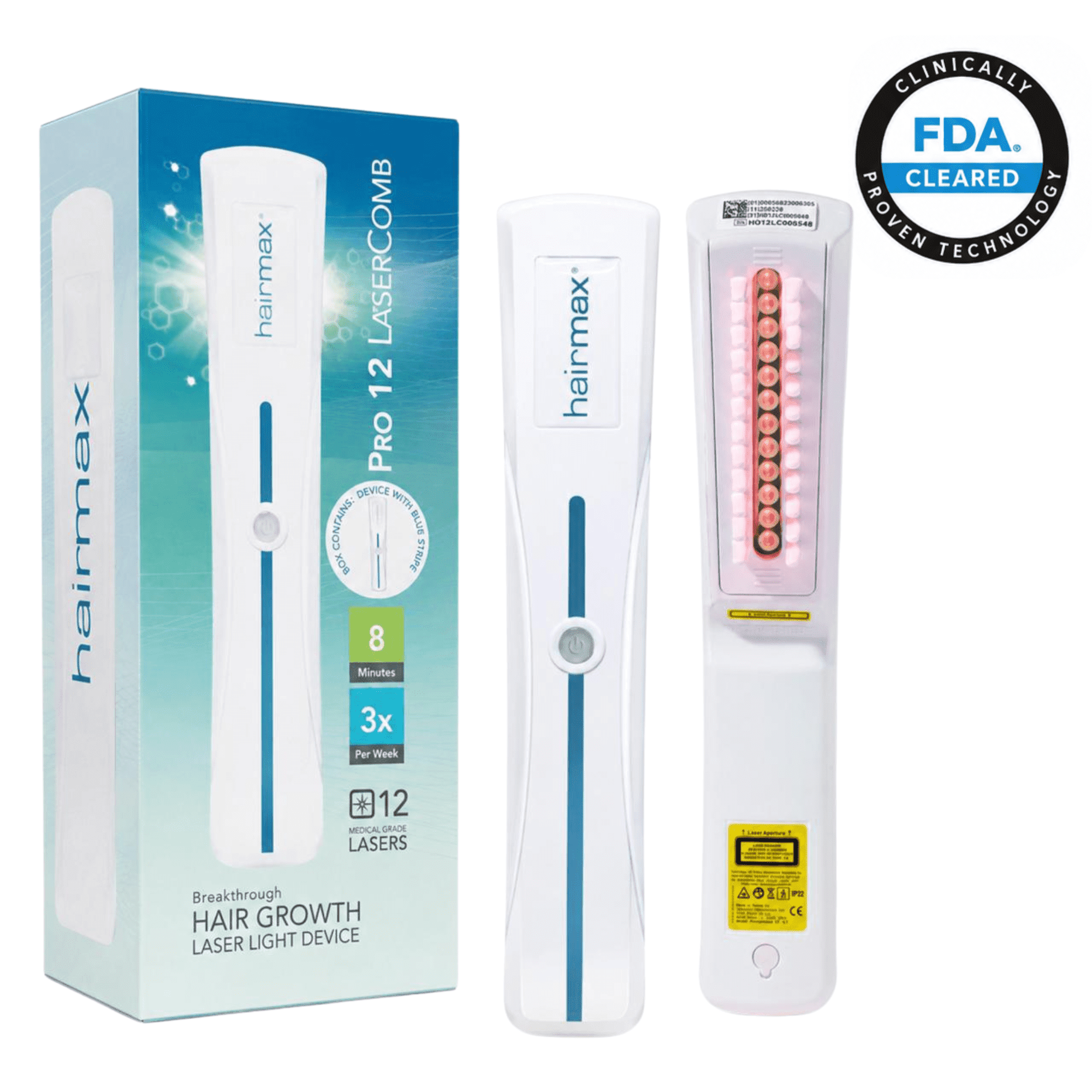 Hairmax Pro 12 (FDA Cleared) Cordless Laser Comb Hair Regrowth