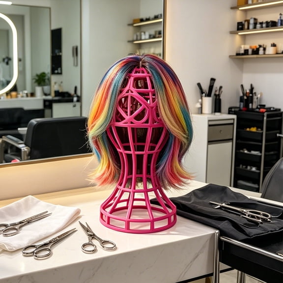 Hairpiece Stand Holder, Two in One Mannequin Support Rack, Storage Drying Display Stand for Wigs Hairpieces Salon Accessories Organization