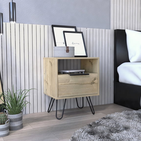 Hairpin Leg End Table / Space - Saving Storage in Bedroom
