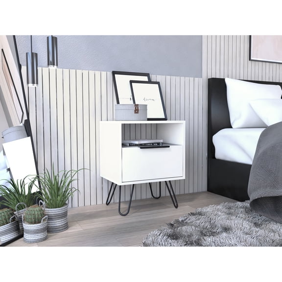 Hairpin Legged Side Table, Compact Design - Convenient Storage without Space Sacrifice