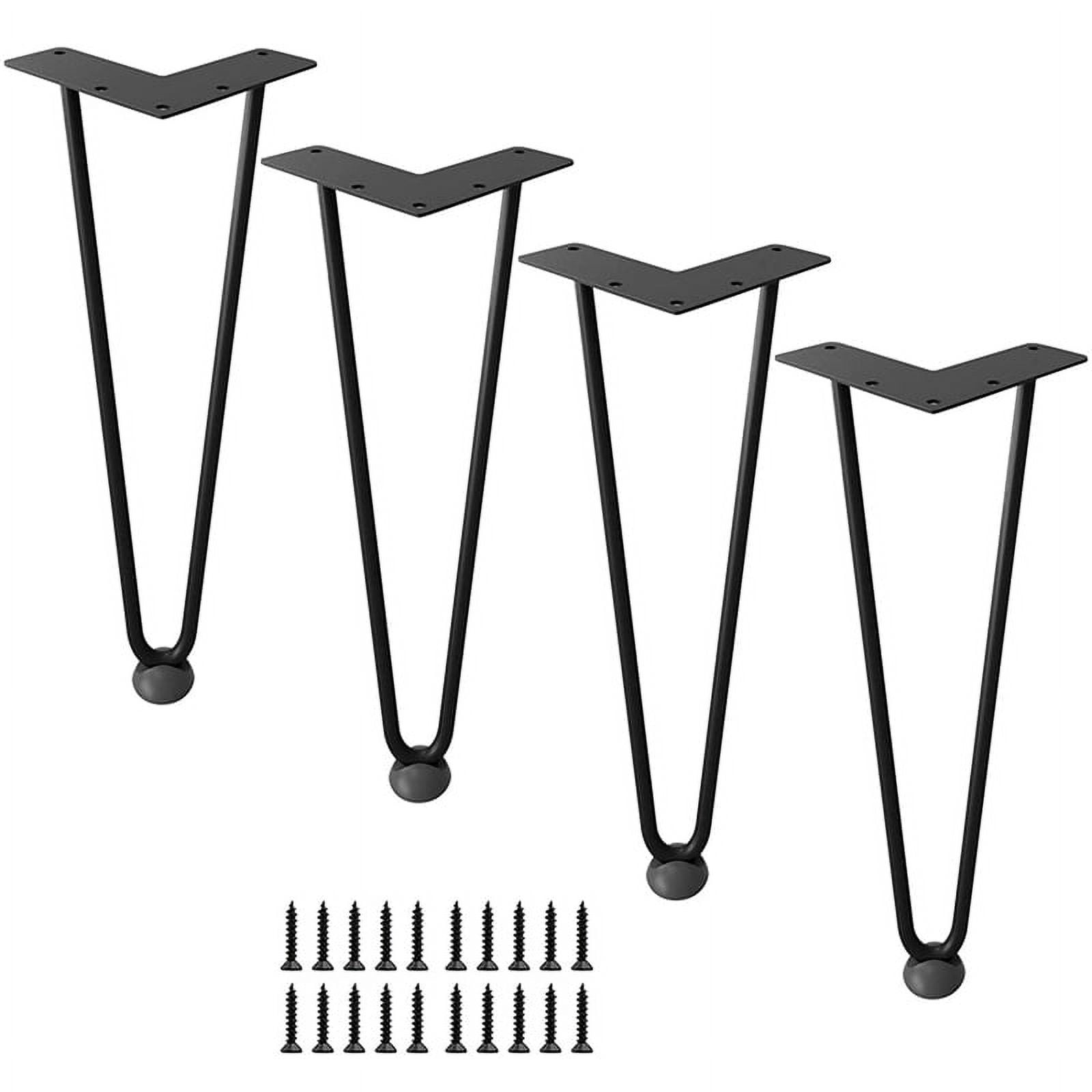 Hairpin Legs 8Inch, Table Legs for Nightstand Sofa Bench, Rubber Floor