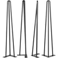 thumbnail image 1 of Hairpin Table Legs 18 Inch Black Set of 4 Heavy Duty 880lbs Load Capacity 220lbs Each 3 Rod Design for Desk Bench Dining Table Carbon Steel Furniture DIY, 1 of 6