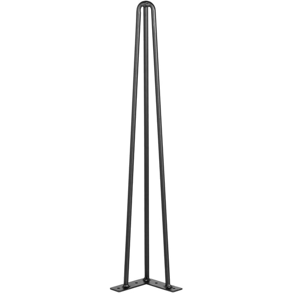 Industrial 18" Black Hairpin Legs Set of 4, 880 lb Capacity 3-Bar Design for DIY Desks, Tables, and Benches.