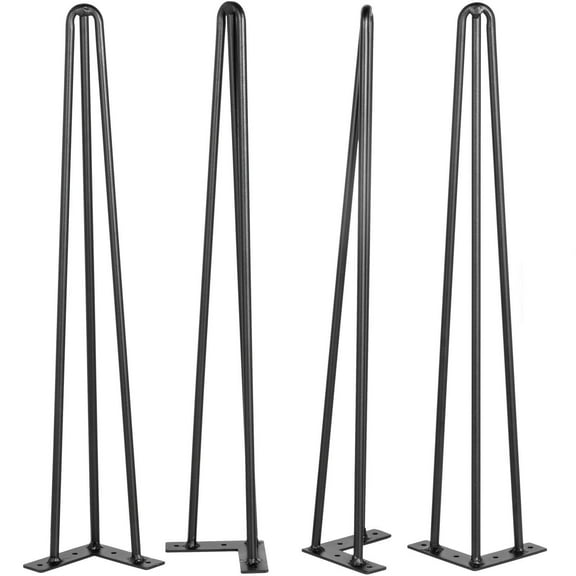Hairpin Table Legs 20 Inch Black Set of 4 880lbs Load Capacity Heavy Duty Carbon Steel 3 Rod Design for Desk Bench Dining Table DIY Furniture