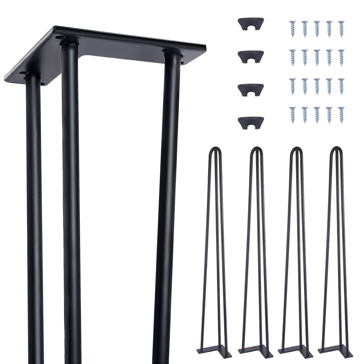 Heavy Duty Metal Hairpin Legs Set of Black Liberia Ubuy