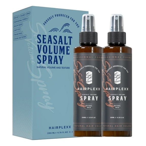 Hairplexx Sea Salt Volume Hair Spray for Men (Pack of 2 pcs) to Create Natural Thick and Volumizing Hair Look with Matte Finish and Mild Hold, Paraben Free 200ml / 6.7oz *2
