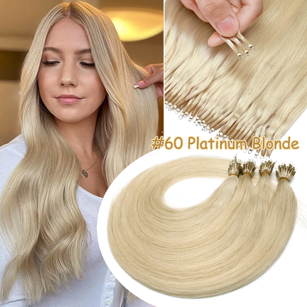 Hairro Nano Tips Extensions Nano Bead 100 Human Hair Extensions Nano