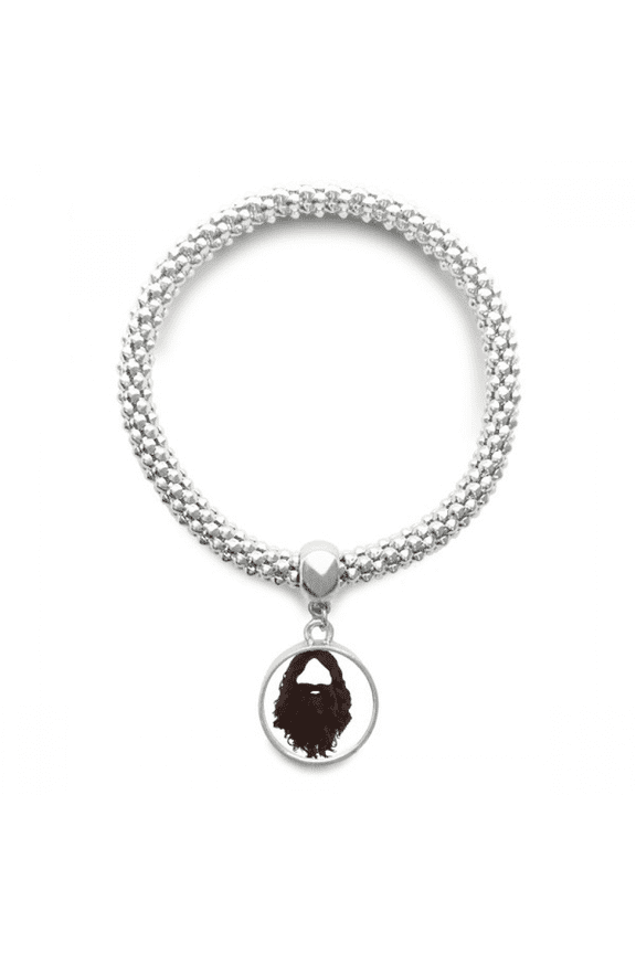 Hairstyle Beard Men Women Sliver Bracelet Pendant Jewelry Chain Adjustable Bangle