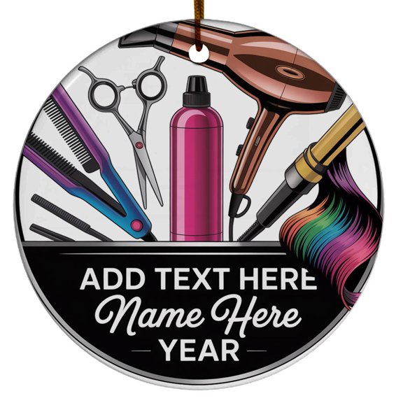 Hairstylist Christmas Ornaments 2025, Hairstylist Christmas Ornament Gift, Custom Name Text Year Santa's Favorite Hairdresser Christmas Ornament