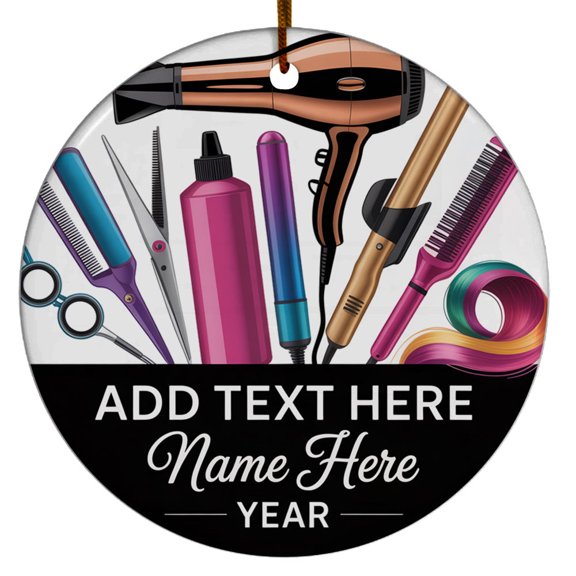 Hairstylist Christmas Ornaments 2025, Hairstylist Christmas Ornament Gift, Custom Name Text Year Santa's Favorite Hairdresser Christmas Ornament