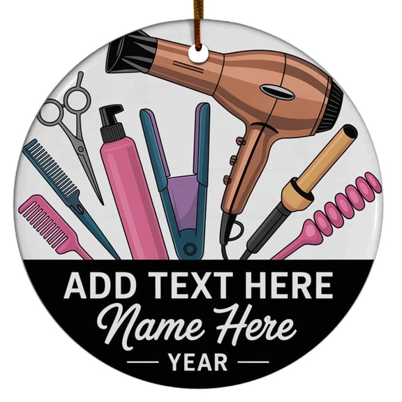 Hairstylist Christmas Ornaments 2025, Hairstylist Christmas Ornament Gift, Custom Name Text Year Santa's Favorite Hairdresser Christmas Ornament