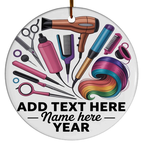 Hairstylist Christmas Ornaments 2025, Hairstylist Christmas Ornament Gift, Custom Name Text Year Santa's Favorite Hairdresser Christmas Ornament