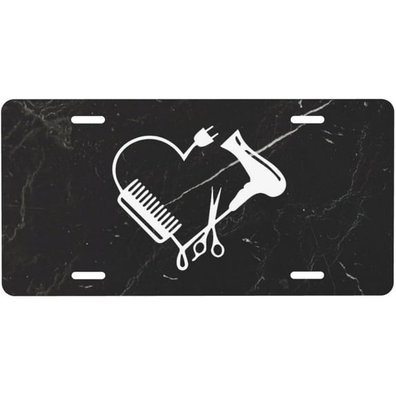 Hairstylist Heart Hairdresser Car License Plate Aluminum Metal Durable Personalized Car License Plate 6 X 12 Inch