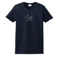 thumbnail image 1 of Hairstylist Short Sleeve T-shirt Rhinestones Comb & Scissors-Navy-Small, 1 of 4