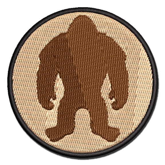 Hairy Bigfoot Sasquatch Standing Silhouette Applique Multi-Color Embroidered Iron-On Patch - 2.5 Inch Small