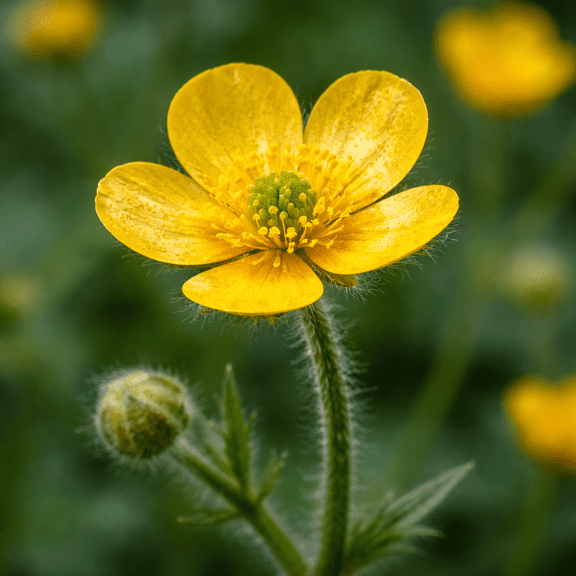 Hairy Buttercup Plant Rootstock for Growing Bright Wildflower with Unique Texture - Ranunculus sardous (5 Roots)