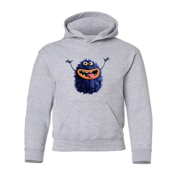 Hairy Monster Smiling Hoodie Juniors -Image by Shutterstock,  Large