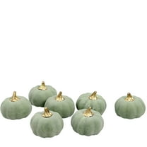 Hairy Pumpkin Dark Green Foam Pumpkin Prop Green Velvet Halloween Decoration Fake Vegetable Holiday Table Centerpiece Single Piece JASKFLY