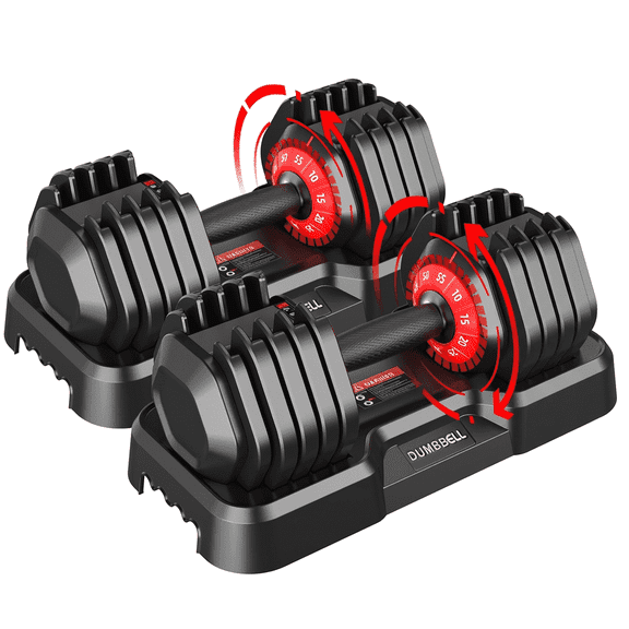 Hiaso 110lb(55lb*2) 5-in-1 Adjustable Dumbbell Set with Plates & Rack-Space-Saving Free Weights for Home Gym, Full Body Workout for Women & Men