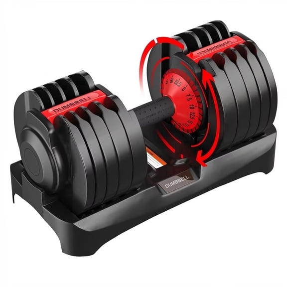 Hiaso 52.5lb 5-in-1 Adjustable Dumbbell with Plates & Rack-Space-Saving Free Weights for Home Gym, Full Body Workout for Women & Men