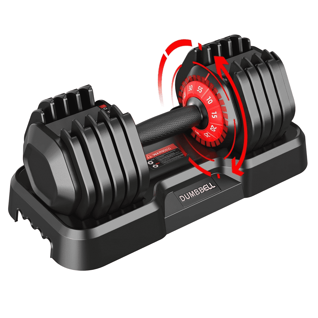 Hiaso 55lb 5-in-1 Adjustable Dumbbell Set Plates & Rack-Space-Saving Free Weights for Home Gym, Full Body Workout for Women & Men
