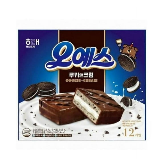 Haitai Oh Yes Chocolate Cake (Cookies Cream), 12.16 Ounces, (Pack of 1)
