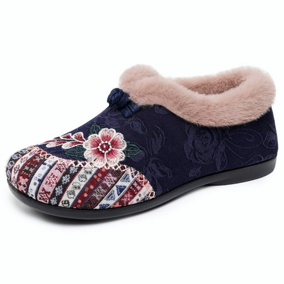 Haitang Grocery Winter Warm Cotton Shoes Are Durable, Thick Soled, Easy To Put on And Take Off, Foot Care, Suitable for Home and Outdoor Use