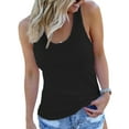 thumbnail image 1 of Haite Ladies Summer Racerback Tank Tops Sleeveless Plain T Shirts for Women Leisure Basic Tee, 1 of 2