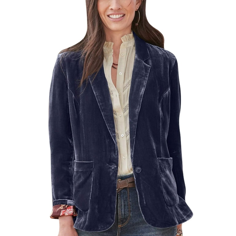 Lapel velvet long sleeve leather shop jacket
