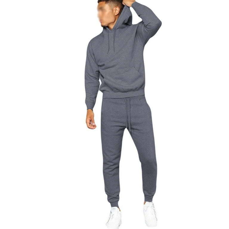 Haite Men 2 Pcs Drawstring Tracksuit Set Regular Fit Sweatpants