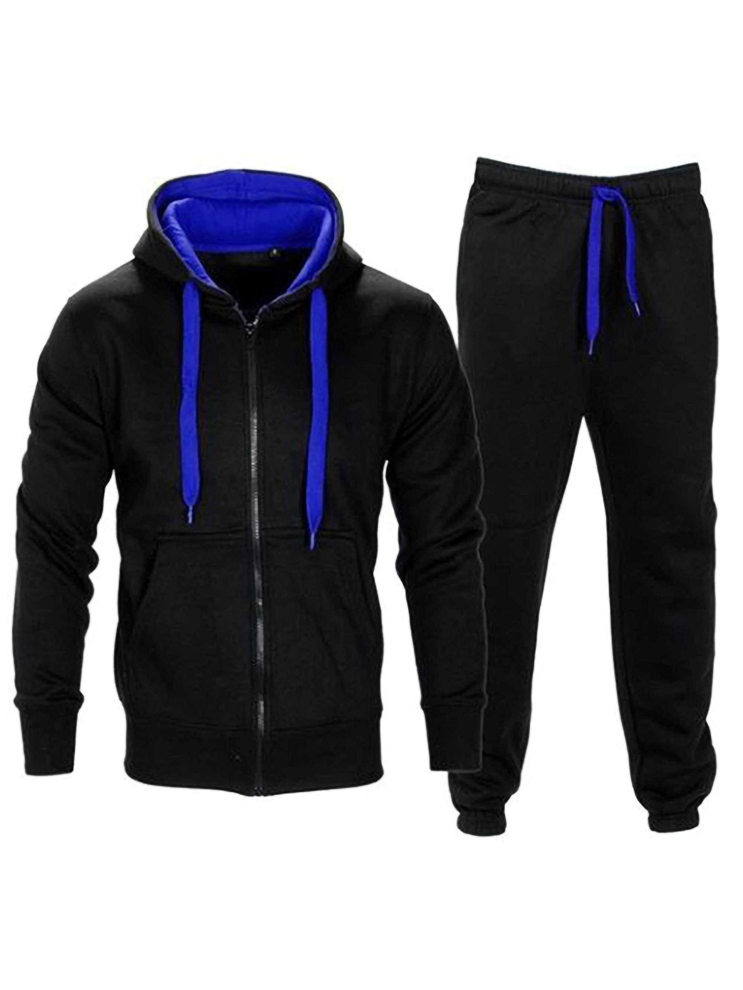 Haite Men Sweatsuit Color Block Hoodies Zip Up Tracksuit Set Mens