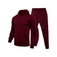 thumbnail image 1 of Haite Men Tracksuit Set Solid Color 2 Piece Jogging Suits Hooded Sweatsuit Mens Hoodies And Sweatpants Long Sleeve Jogger Sets Claret 2XL, 1 of 2
