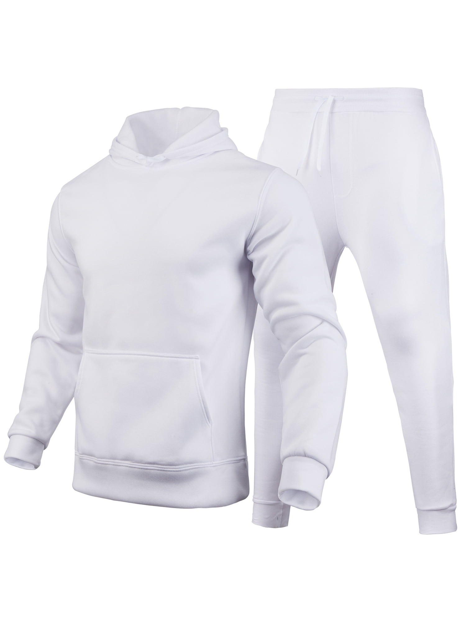 Haite Men Tracksuit Set Solid Color 2 Piece Jogging Suits Hooded Sweatsuit Mens Hoodies And Sweatpants Long Sleeve Jogger Sets White XL Walmart