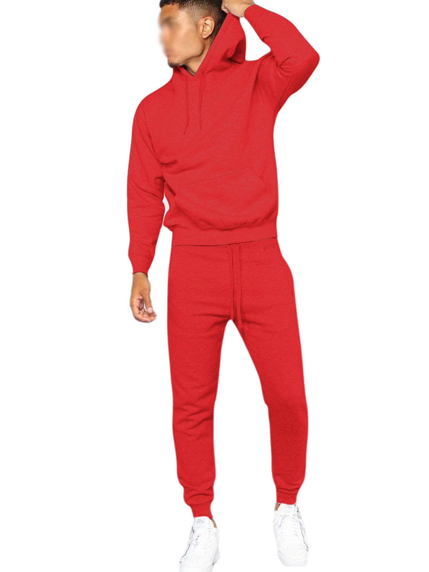Haite Men Two Pieces Hooded Loungewear Casual Drawstring Hoodies
