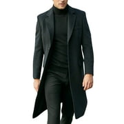 Haite Men s Winter Trench Coat Casual Mid Long UK Ubuy