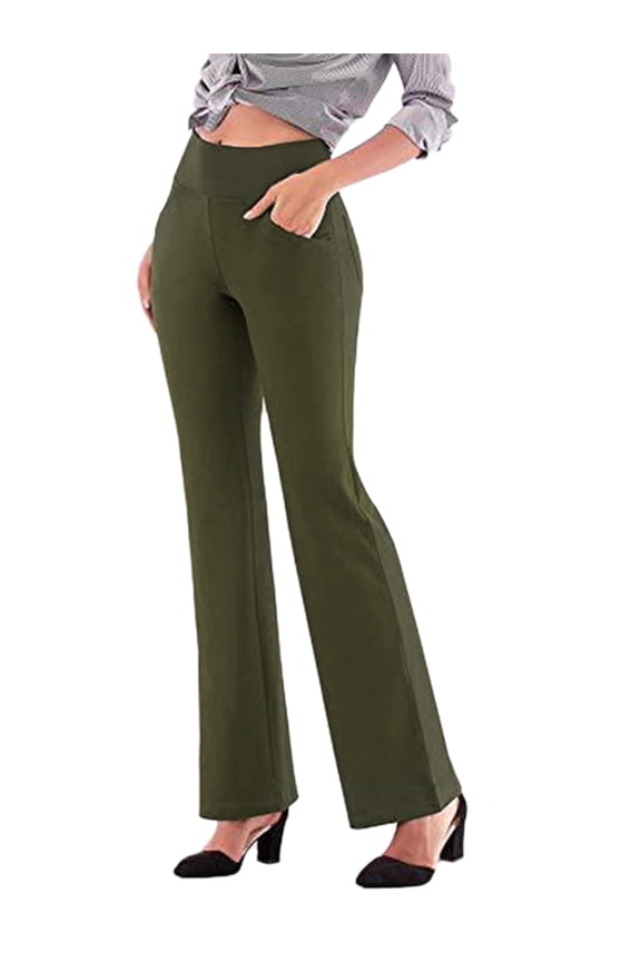 Women Dress Lounge Pants Business Elastic Waist Casual Stretch Work Trousers Slacks with 4 Pockets