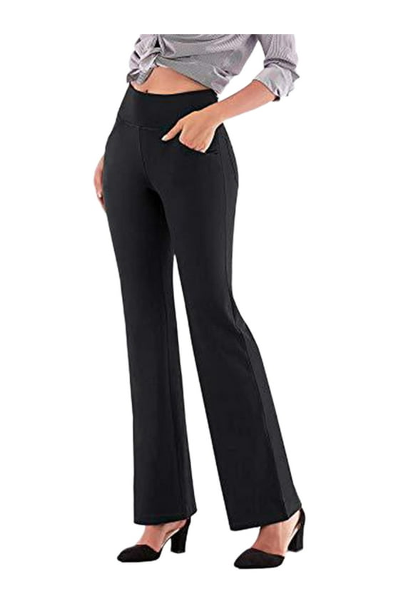 Women Dress Lounge Pants Business Elastic Waist Casual Stretch Work Trousers Slacks with 4 Pockets