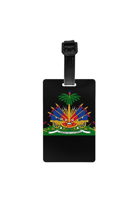 Haiti Coat Of Arms Pvc Luggage Tag With Name Id Labelfor Women Men