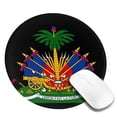 thumbnail image 1 of Haiti Coat Of Arms Round MousePad Washable Non-Slip Rubber Base Small Mouse Mat, 7.9×7.9 inches, 1 of 6
