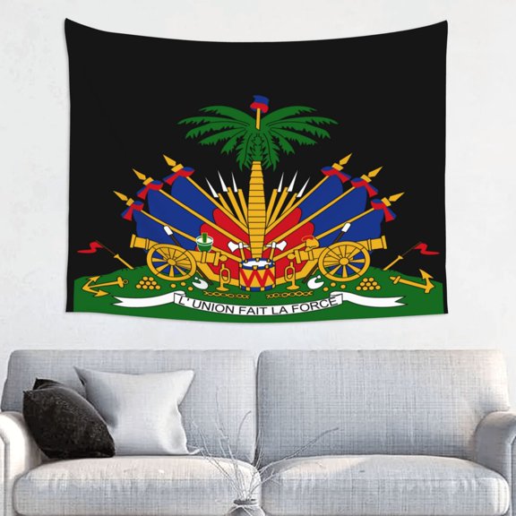 Haiti Coat Of Armstapestry Aesthetic Tapestry Wall Hanging For Room Bedroom Dorm Room Decor 29x37 Inches