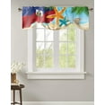 thumbnail image 1 of Haiti Flag Day Beach Starfish And Shells Window Curtain Kitchen Cabinet Coffee Tie-Up Valance Curtain Rod Pocket Short Curtain, 1 of 6