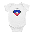 thumbnail image 1 of Haiti Flag Heart Love Funny Baby Clothing Bodysuits Boy Girl Clothes, 1 of 5