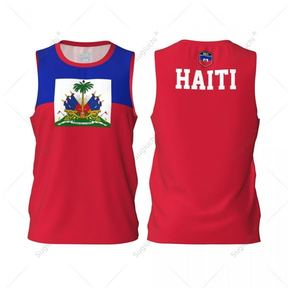 Haiti Flag Men Basketball Sports Jersey Running Fitness Multifunction Sleeveless tshirt Exclusive Custom Name Nunber