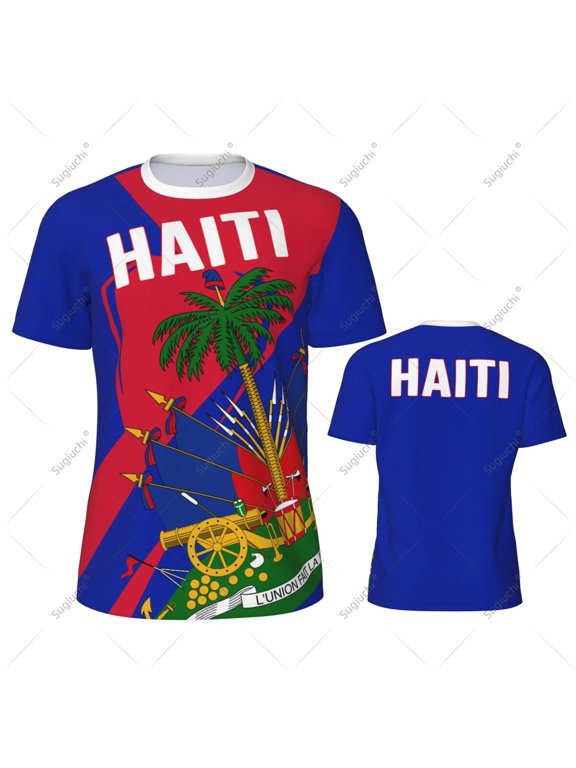 Haiti Flag Men Sports T-shirt Women Tees jersey for Soccer Football Running Bike Tennis Fitness Fans