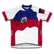 Haiti Flag Short Sleeve Cycling Jersey  for Women - Size S
